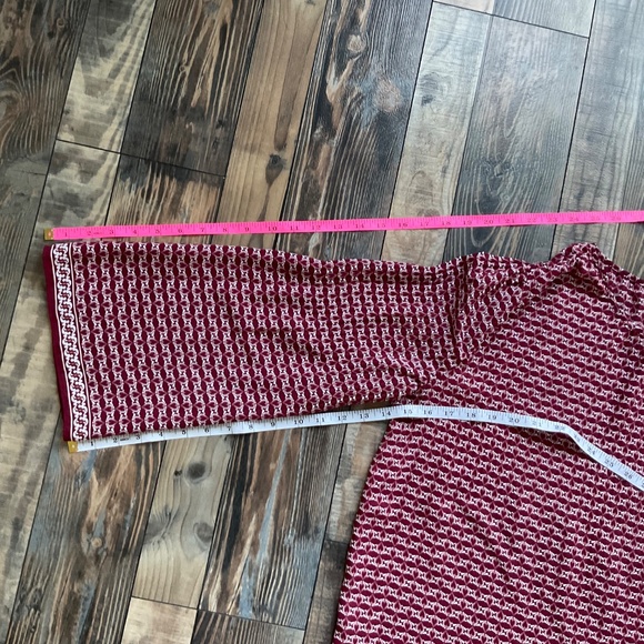 MAX STUDIO Red Hearts Peplum Pleated Bell Sleeve Chiffon Boho Blouse medium - Picture 6 of 6